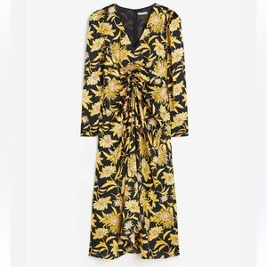 H&M | gold and black floral dress